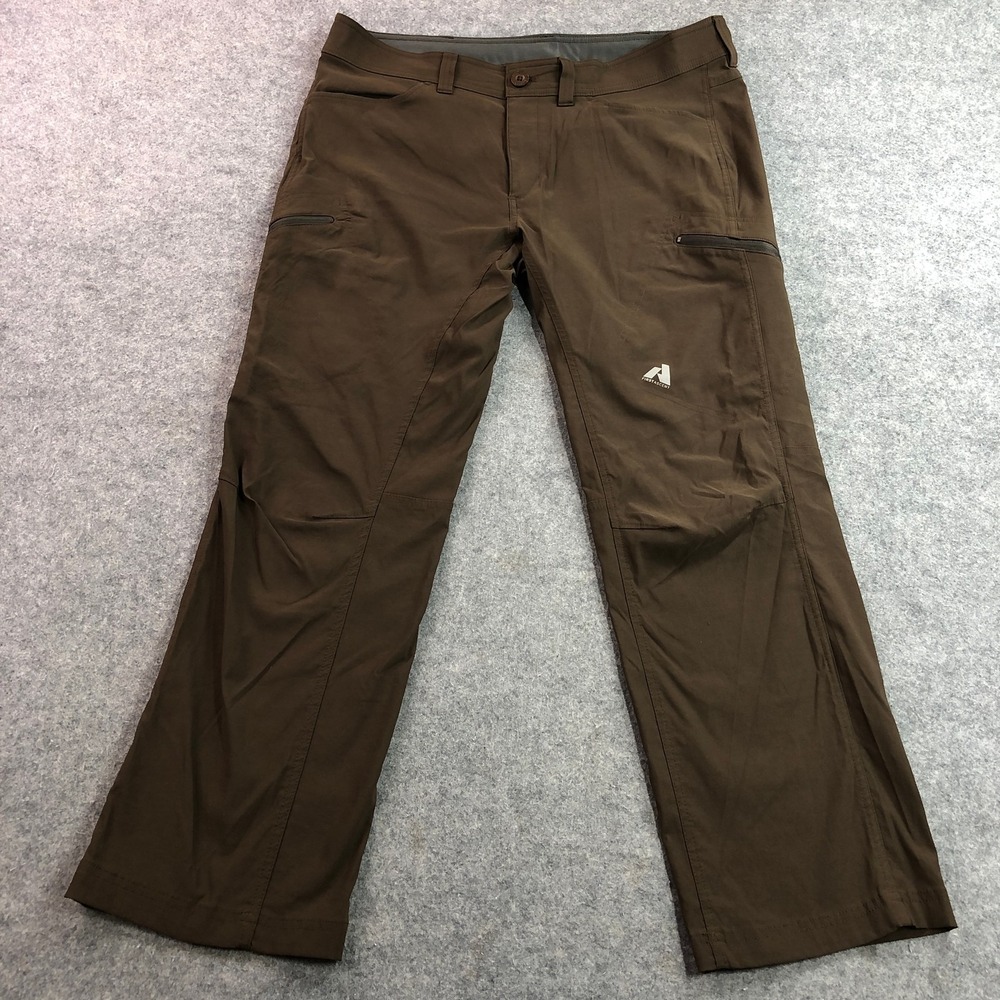 Eddie Bauer Mens First Ascent Guide Pants 36X30 Brown Stretch Hiking Outdoor